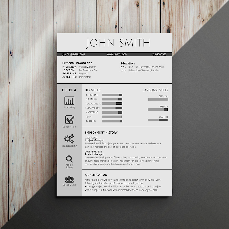 About me section resume template